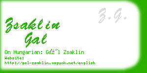zsaklin gal business card